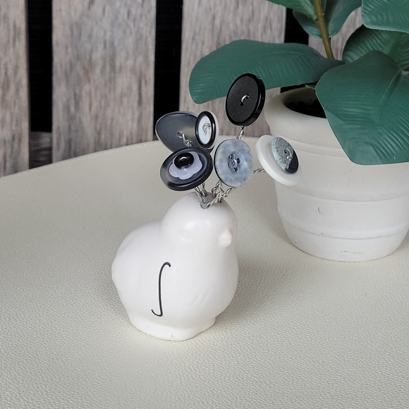 handmade  item Other - White Ceramic Rae Dunn Bird with Button Flower Accents